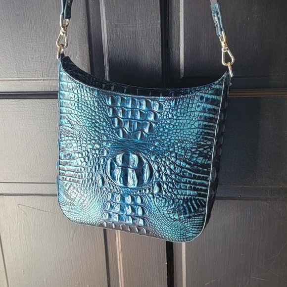 Brahmin Leia Blue Patina Melbourne Crossbody Bag - Picture 3 of 16